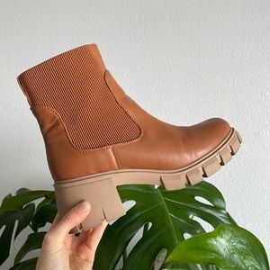 Brown platform boots!